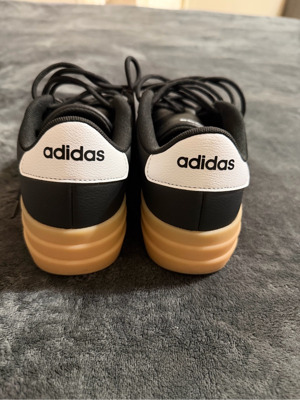Adidas VL Court Bold “Black White Gum” Size 7 - Picture 2 of 6